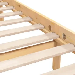 vidaXL - Tweepersoonsbed met hoofdeinde - Naturel - Grenenhout - 160x200 cm