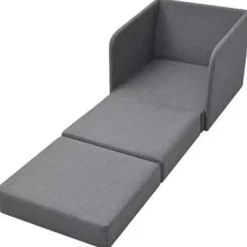 vidaXL - Uitklapbare Slaapstoel - Grijs - Hout