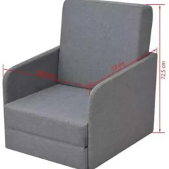 vidaXL - Uitklapbare Slaapstoel - Grijs - Hout