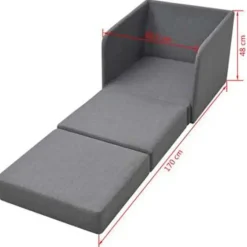 vidaXL - Uitklapbare Slaapstoel - Grijs - Hout