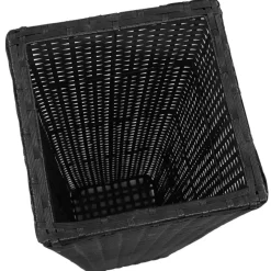 vidaXL - Verhoogde Plantenbak - Zwart - Poly rattan - 3 stuks