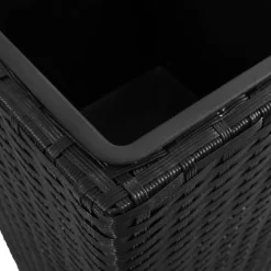 vidaXL - Verhoogde Plantenbak - Zwart - Poly rattan - 3 stuks