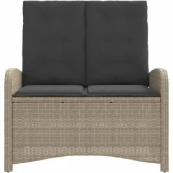 vidaXL - Verstelbare loungebank met kussens - Lichtgrijs rattan - 105x59x93 cm