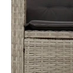 vidaXL - Verstelbare loungebank met kussens - Lichtgrijs rattan - 105x59x93 cm