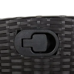 vidaXL - Verstelbare loungebank met crème kussens - Zwart rattan - 105x66x93 cm