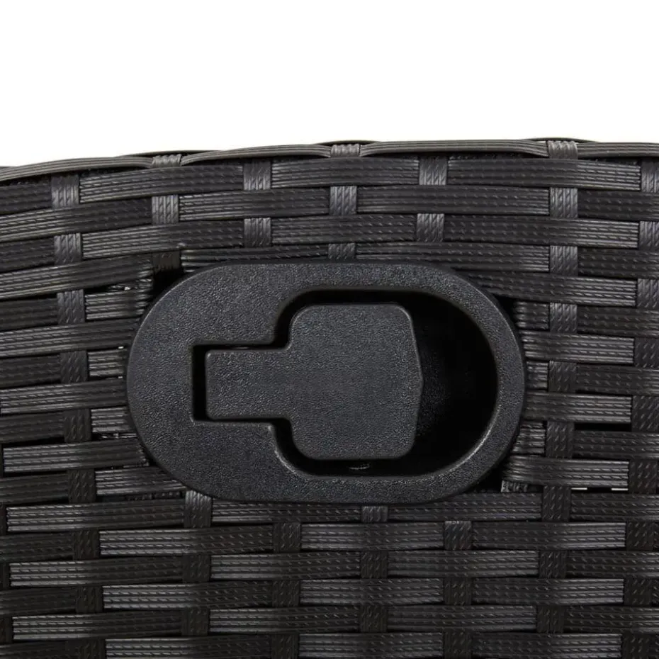 vidaXL - Verstelbare loungebank met crème kussens - Zwart rattan - 105x66x93 cm