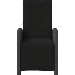 vidaXL - Verstelbare tuinstoelen - Kussens - Zwart - Poly rattan - 2 stuks