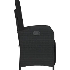 vidaXL - Verstelbare tuinstoelen - Kussens - Zwart - Poly rattan - 2 stuks