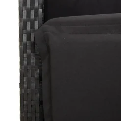 vidaXL - Verstelbare tuinstoelen - Kussens - Zwart - Poly rattan - 2 stuks