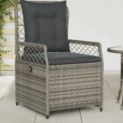 vidaXL - Verstelbare tuinstoelen - Grijs - Poly rattan - 2 stuks