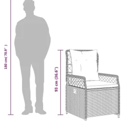 vidaXL - Verstelbare tuinstoelen - Grijs - Poly rattan - 2 stuks