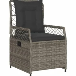 vidaXL - Verstelbare tuinstoelen - Grijs - Poly rattan - 2 stuks