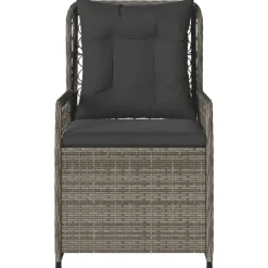 vidaXL - Verstelbare tuinstoelen - Grijs - Poly rattan - 2 stuks
