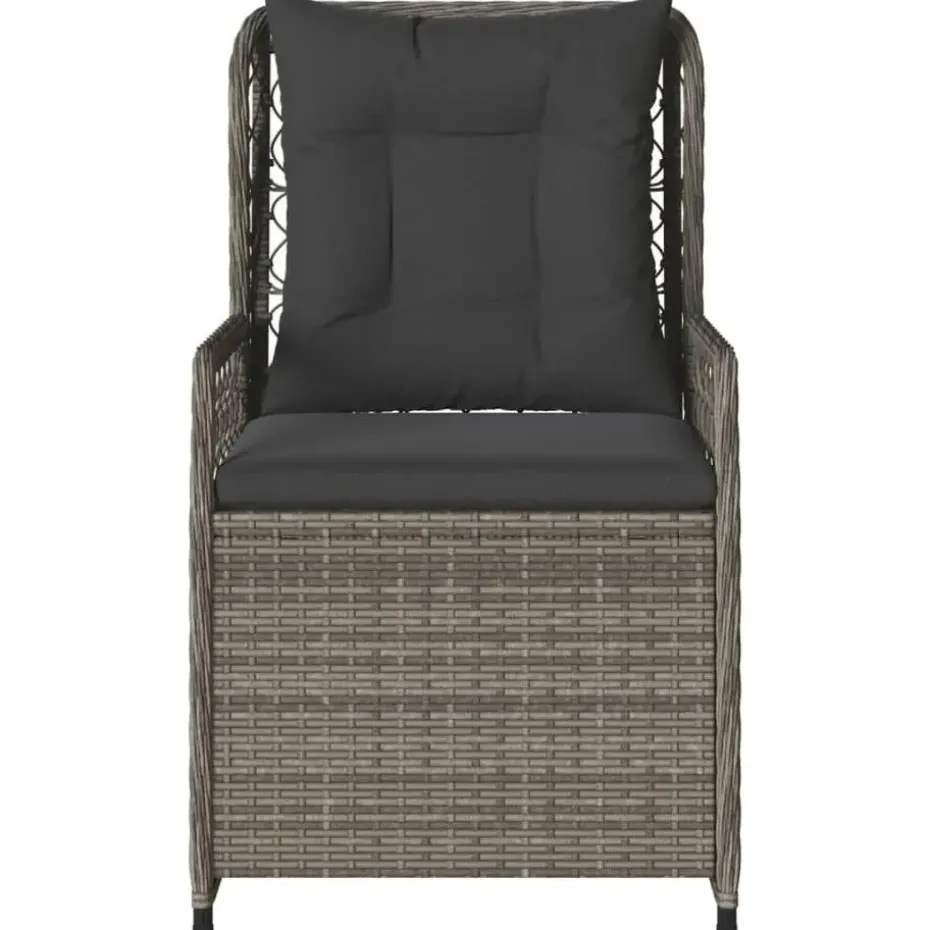 vidaXL - Verstelbare tuinstoelen - Grijs - Poly rattan - 2 stuks