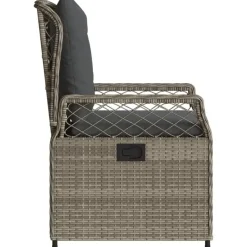 vidaXL - Verstelbare tuinstoelen - Grijs - Poly rattan - 2 stuks