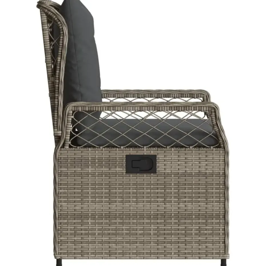 vidaXL - Verstelbare tuinstoelen - Grijs - Poly rattan - 2 stuks