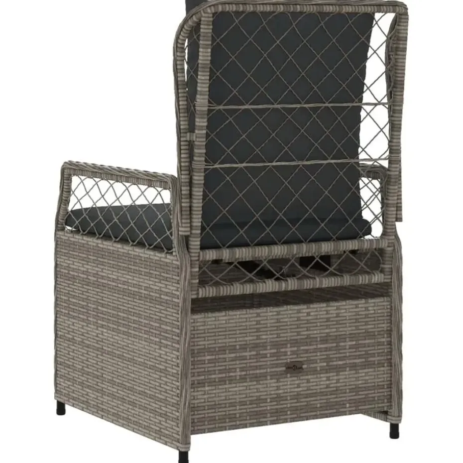 vidaXL - Verstelbare tuinstoelen - Grijs - Poly rattan - 2 stuks