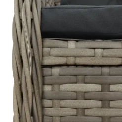 vidaXL - Verstelbare tuinstoelen - Grijs - Poly rattan - 2 stuks