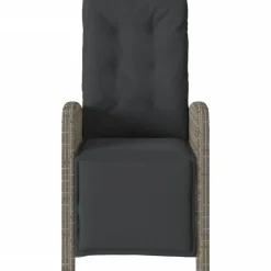 vidaXL - Verstelbare tuinstoelen - Voetensteun - Grijs - Poly rattan - 2 stuks