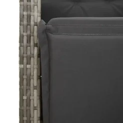 vidaXL - Verstelbare tuinstoelen - Voetensteun - Grijs - Poly rattan - 2 stuks