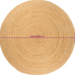 vidaXL - Vloerkleed - Beige - Jute - 240 cm