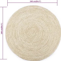 vidaXL - Vloerkleed - Wit - Jute