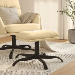 vidaXL - Voetenbank - Crème - Fluweel