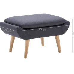 vidaXL - Voetenbankje - Grijs - Stof