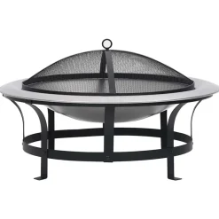 vidaXL - Vuurplaats - Zwart - Staal