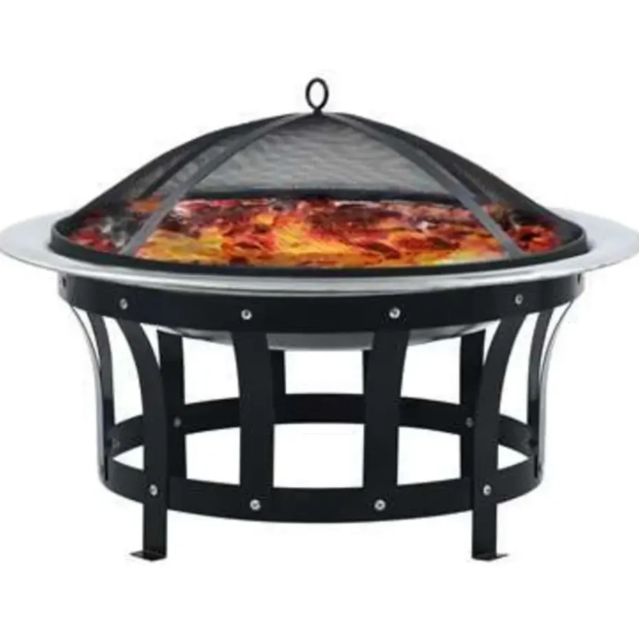 vidaXL - Vuurplaats - Zwart - Staal