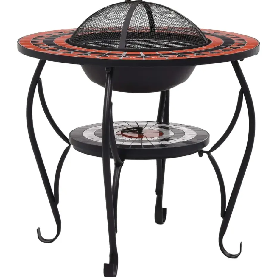 vidaXL - Vuurtafel - Bruin - Keramiek