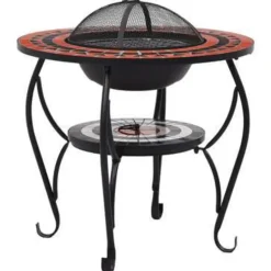 vidaXL - Vuurtafel - Bruin - Keramiek