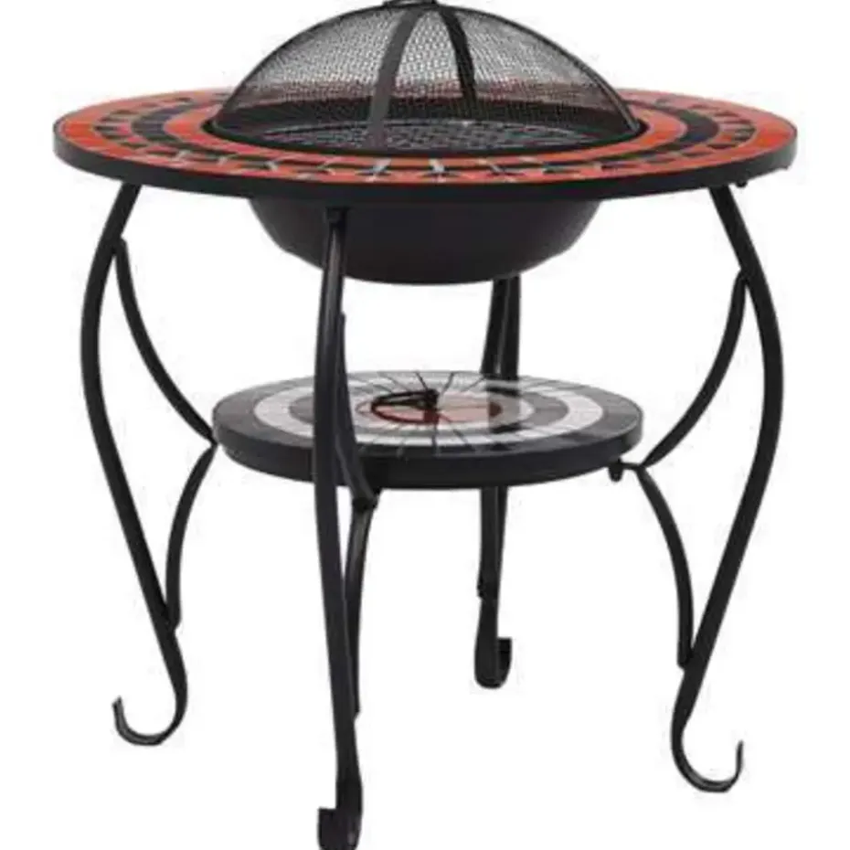 vidaXL - Vuurtafel - Bruin - Keramiek