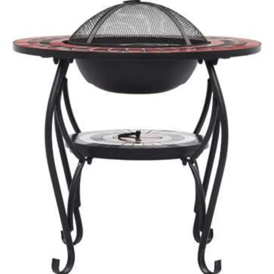 vidaXL - Vuurtafel - Bruin - Keramiek