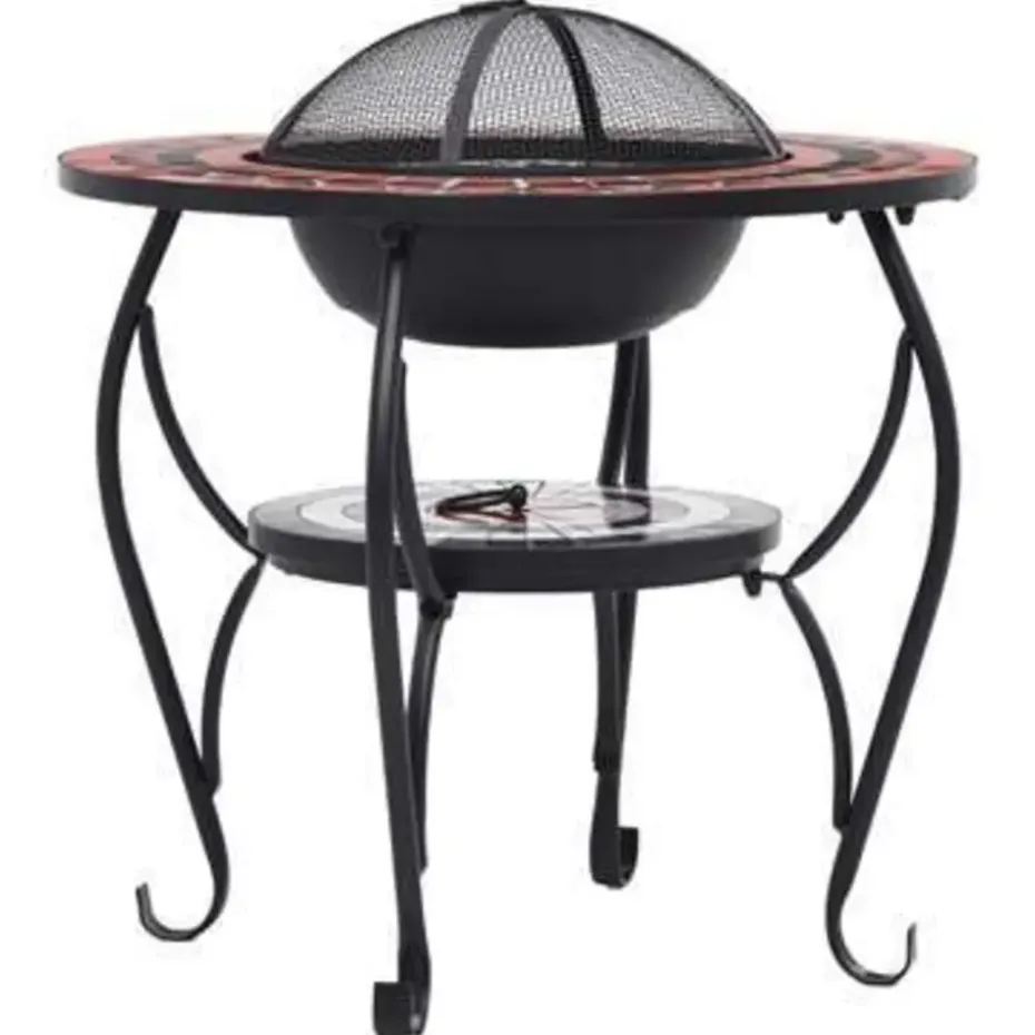 vidaXL - Vuurtafel - Bruin - Keramiek