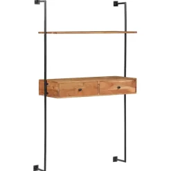 vidaXL - Wandbureau - Bruin - Hout