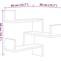 vidaXL - Wandhoekschap - Bruin - Bewerkt hout - 2 stuks