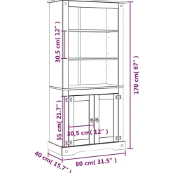 vidaXL - Wandkast - Bruin - Grenenhout