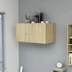 vidaXL - Wandkast - Bruin - Bewerkt hout