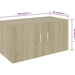 vidaXL - Wandkast - Bruin - Bewerkt hout