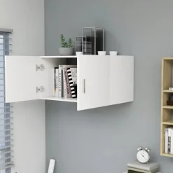 vidaXL - Wandkast - Wit - Bewerkt hout