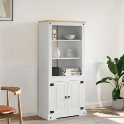 vidaXL - Wandkast - Wit - Grenenhout