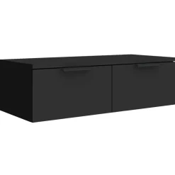 vidaXL - Wandkast - Zwart - Bewerkt hout