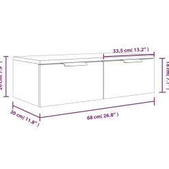 vidaXL - Wandkast - Zwart - Bewerkt hout
