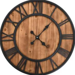 vidaXL - Wandklok - Bruin - Metaal