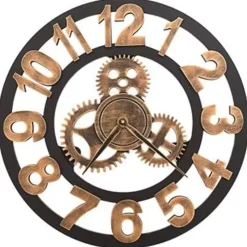 vidaXL - Wandklok - Goud - Metaal - 58 cm