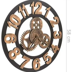 vidaXL - Wandklok - Goud - Metaal - 58 cm