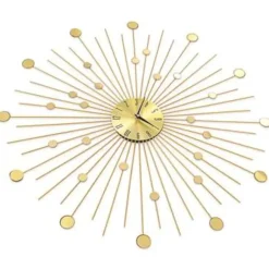 vidaXL - Wandklok - Goud - Metaal - 70 cm