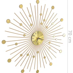 vidaXL - Wandklok - Goud - Metaal - 70 cm