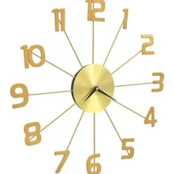 vidaXL - Wandklok - Goud - Metaal - 50 cm